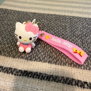 Hello Kitty Pink Silicone Strap Keychain Charm